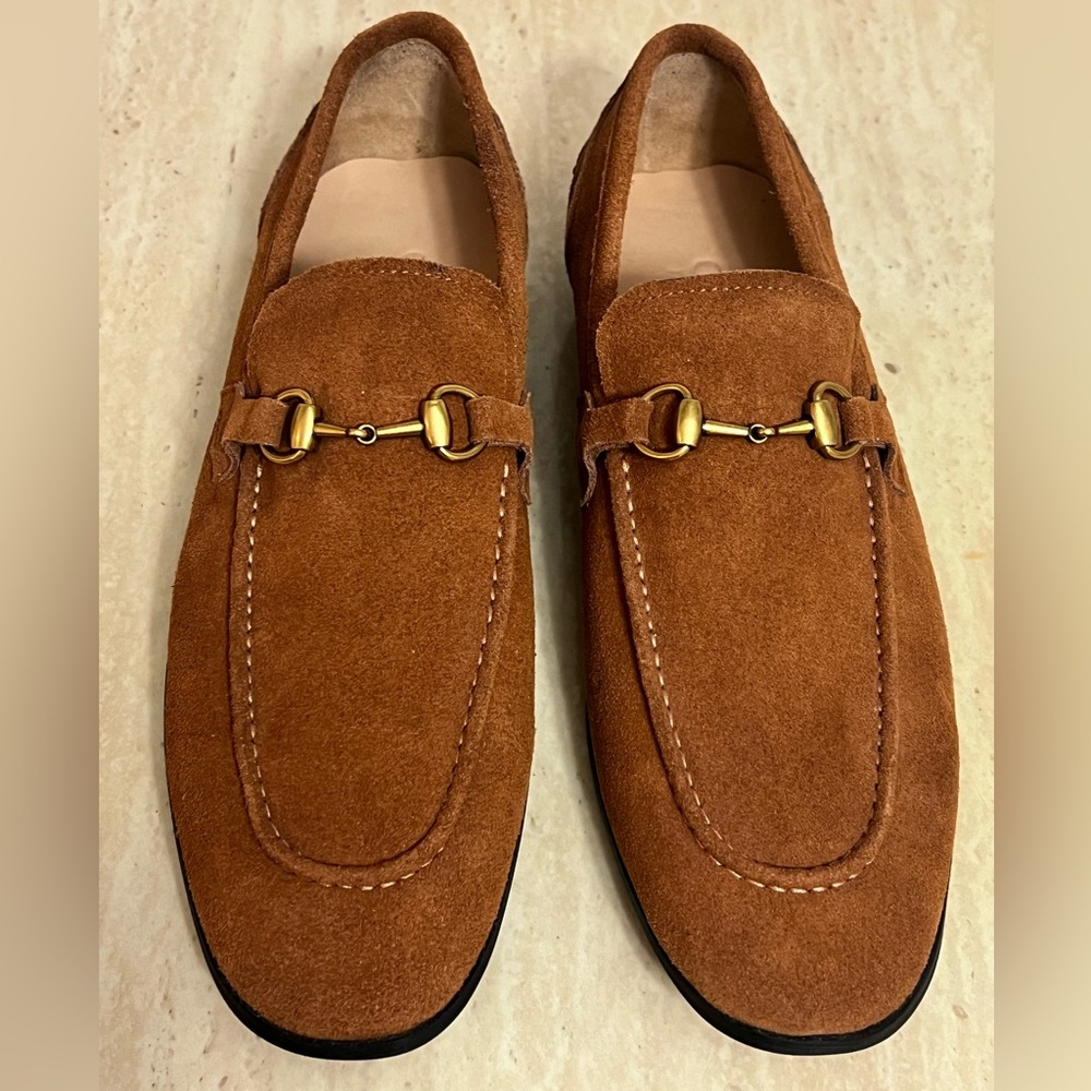Gucci Men's Jordaan Suede Bit Loafers – Size 46